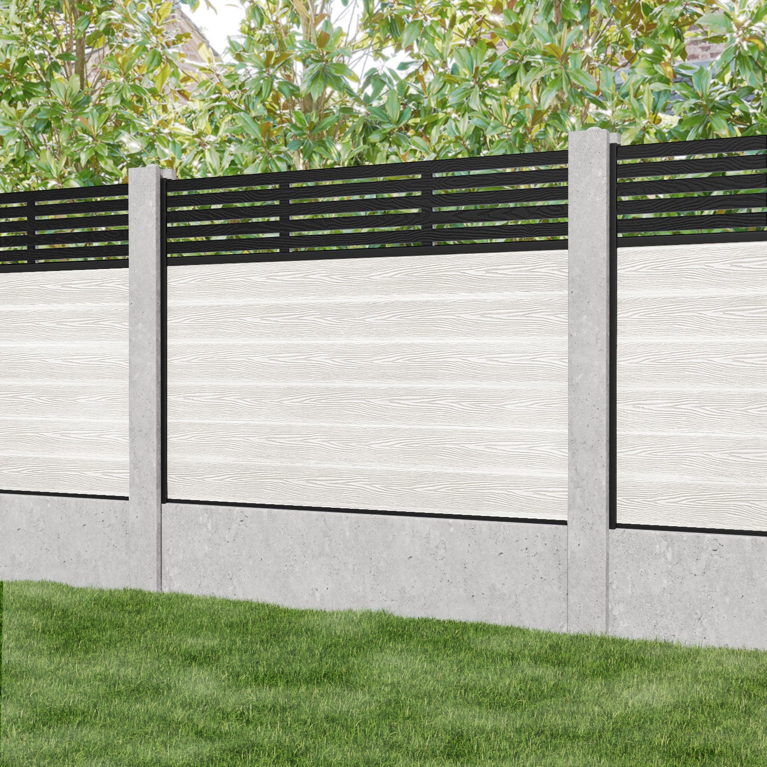 Classic Aspen Fence Panel - Light Stone - for existing concrete posts