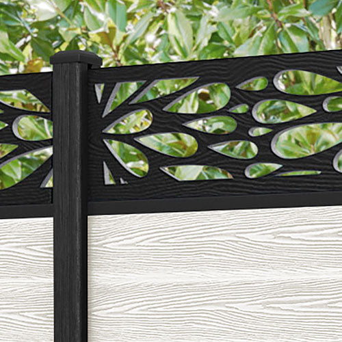 Classic Blossom Fence Panel - Light Stone - with our composite posts