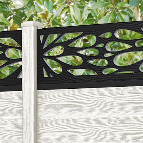 Classic Blossom Fence Panel - Light Stone - with our composite posts