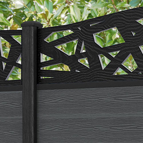 Classic Prism Curved Top Fence Panel - Dark Grey - with our composite posts