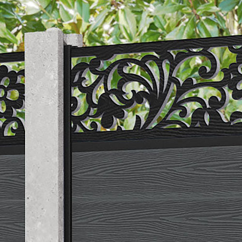 Classic Eden Fence Panel - Dark Grey - for existing concrete posts