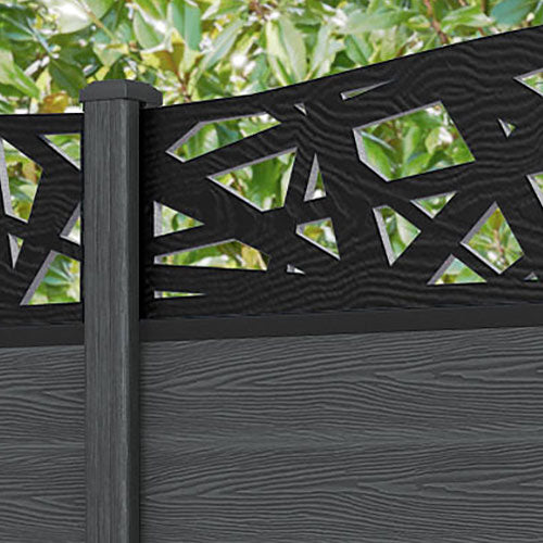 Classic Prism Curved Top Fence Panel - Dark Grey - with our composite posts