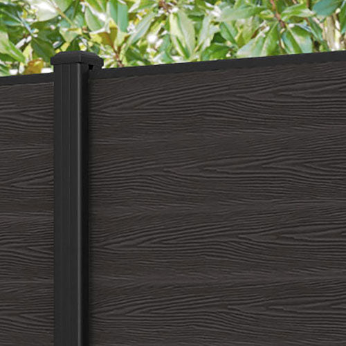 Classic Fence Panel - Dark Oak - with our aluminium posts