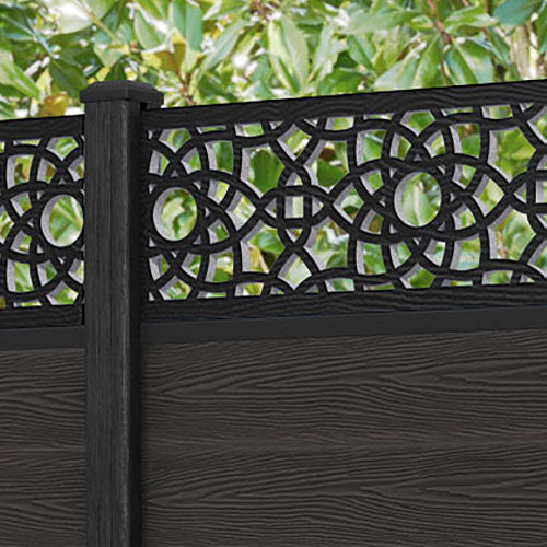 Classic Ambar Fence Panel - Dark Oak - with our composite posts