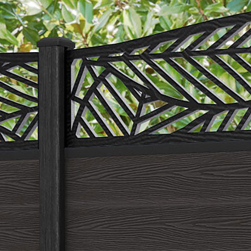 Classic Habitat Curved Top Fence Panel - Dark Oak - with our composite posts