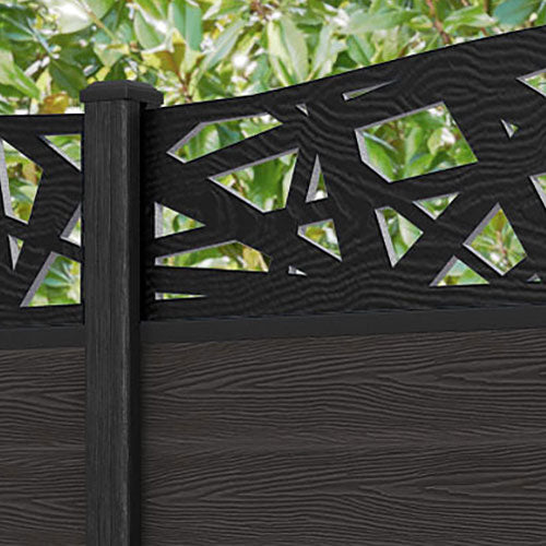 Classic Prism Curved Top Fence Panel - Dark Oak - with our composite posts