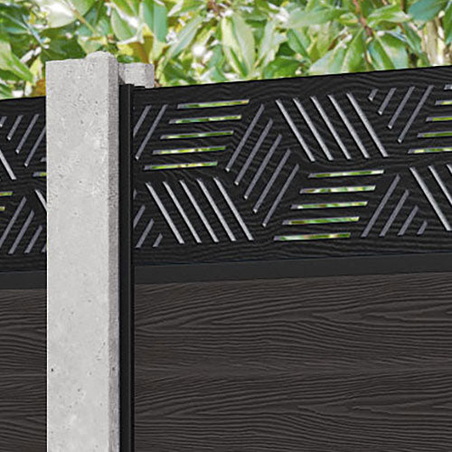 Classic Cubed Fence Panel - Dark Oak - for existing concrete posts