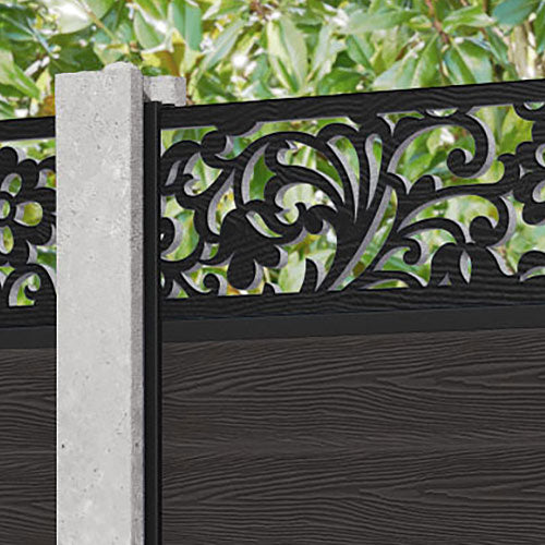 Classic Eden Fence Panel - Dark Oak - for existing concrete posts