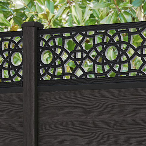 Classic Ambar Fence Panel - Dark Oak - with our composite posts
