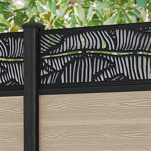 Classic Feather Fence Panel - Light Oak - with our composite posts