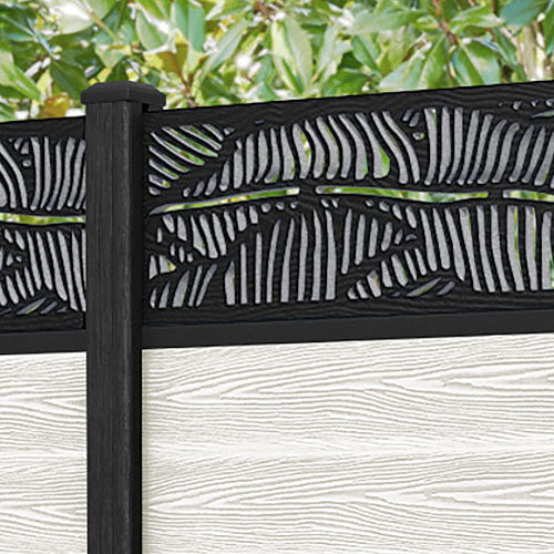 Classic Feather Fence Panel - Light Stone - with our composite posts