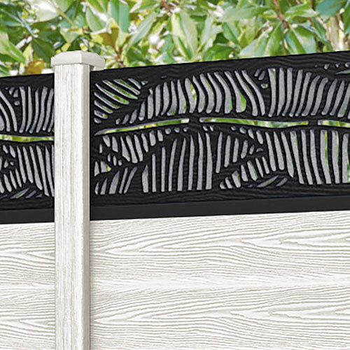 Classic Feather Fence Panel - Light Stone - with our composite posts