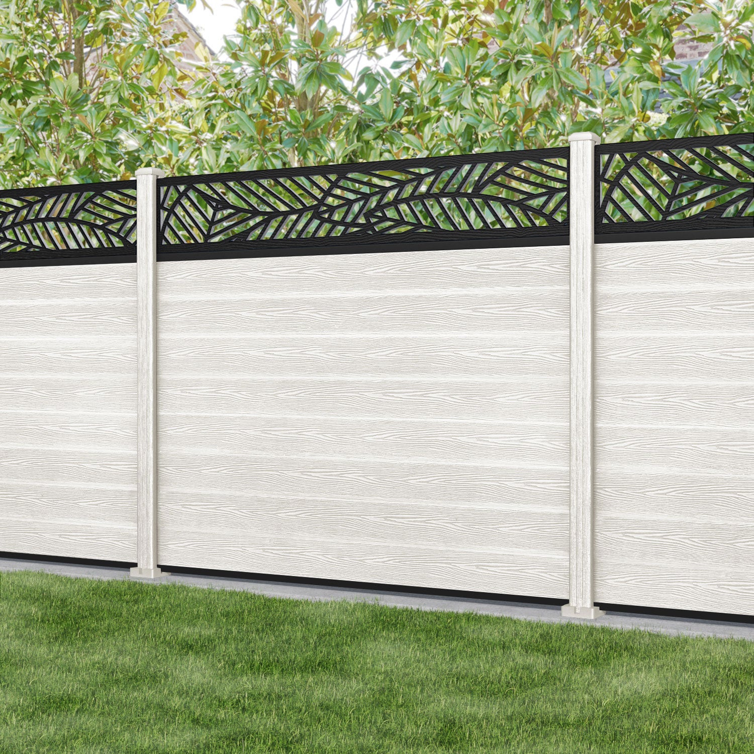 Classic Habitat Fence Panel - Light Stone - with our composite posts