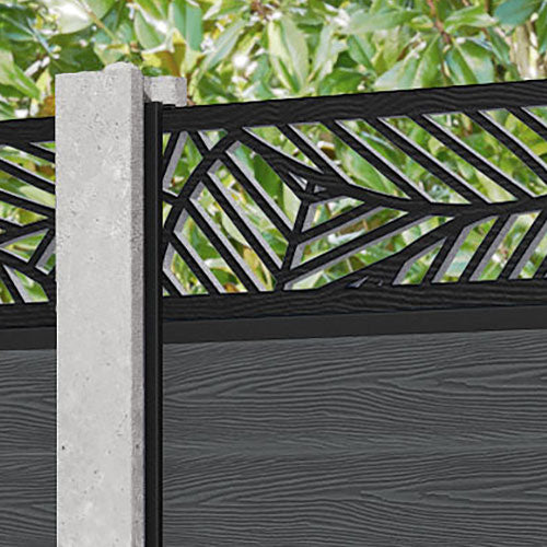 Classic Habitat Fence Panel - Dark Grey - for existing concrete posts
