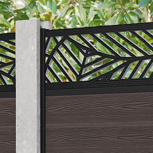 Classic Habitat Fence Panel - Mid Brown - for existing concrete posts