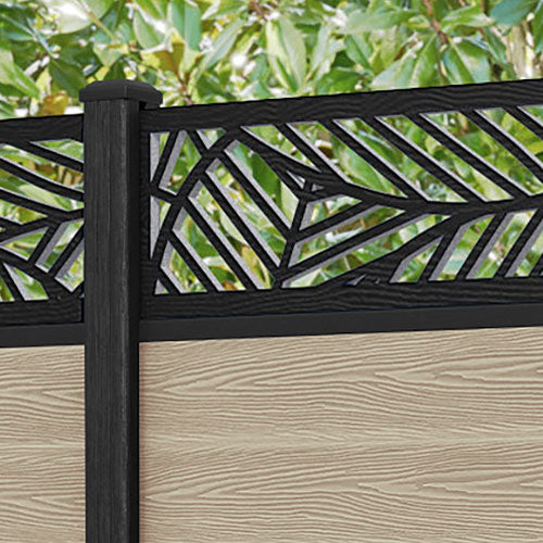 Classic Habitat Fence Panel - Light Oak - with our composite posts