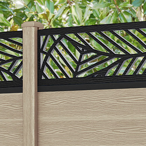 Classic Habitat Fence Panel - Light Oak - with our composite posts