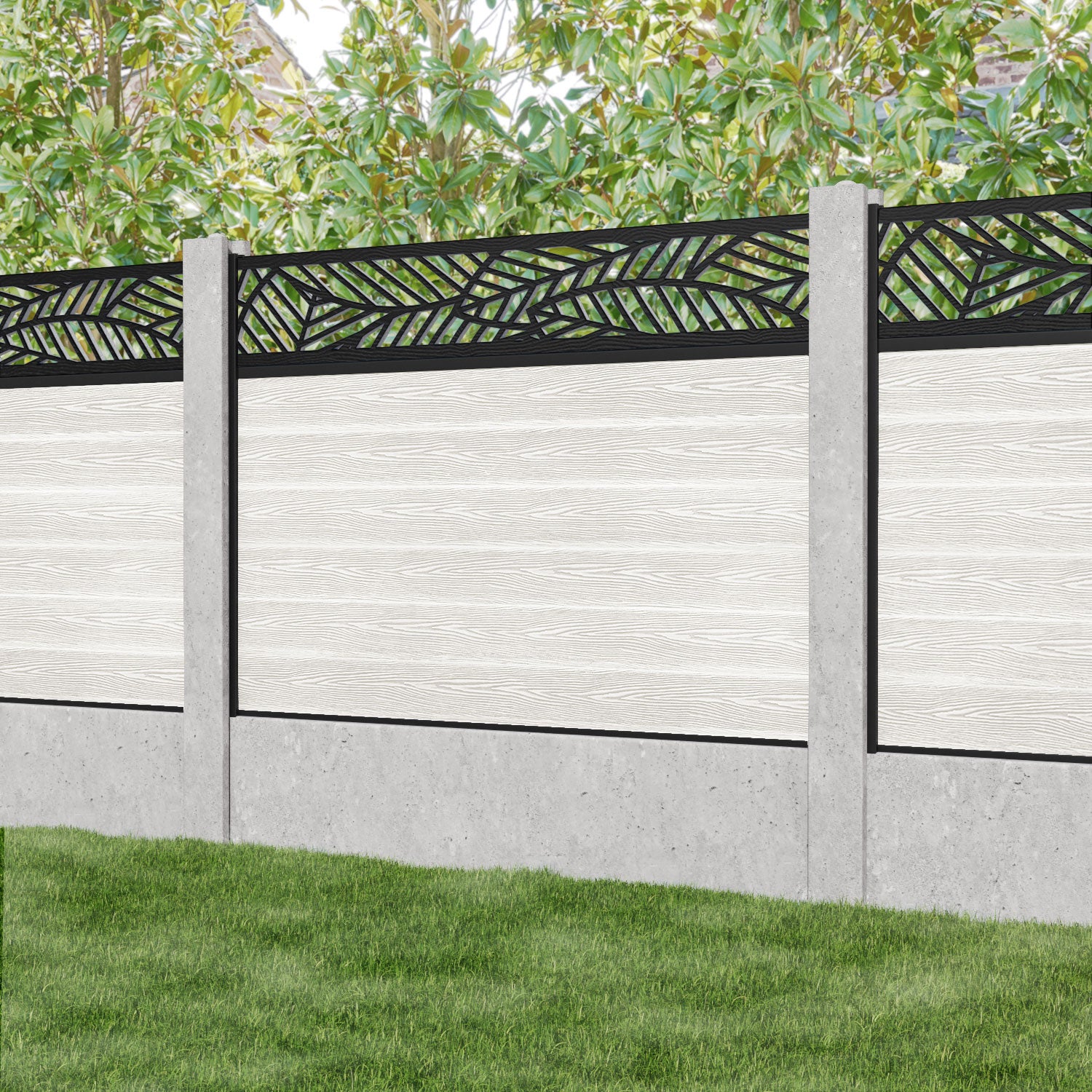 Classic Habitat Fence Panel - Light Stone - for existing concrete posts