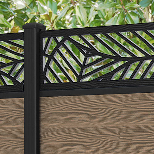 Classic Habitat Fence Panel - Teak - with our aluminium posts