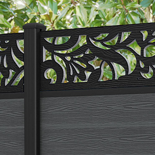 Classic Heritage Fence Panel - Dark Grey - with our aluminium posts