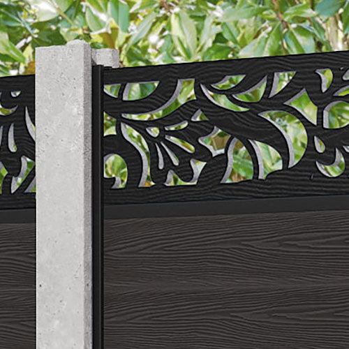 Classic Heritage Fence Panel - Dark Oak - for existing concrete posts