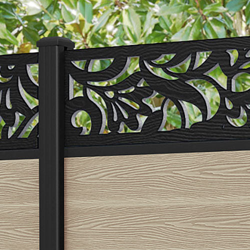 Classic Heritage Fence Panel - Light Oak - with our aluminium posts