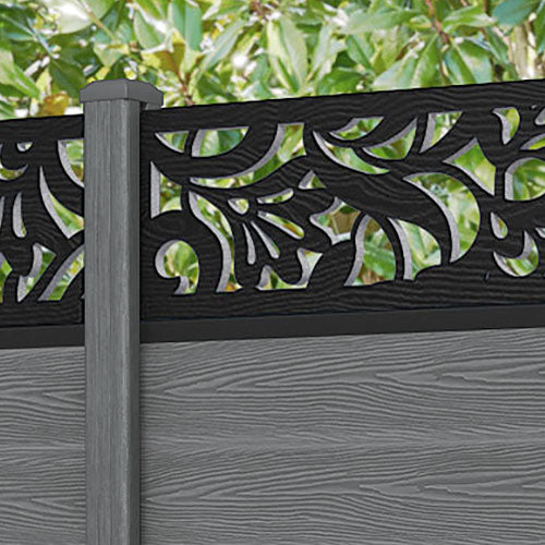Classic Heritage Fence Panel - Mid Grey - with our composite posts