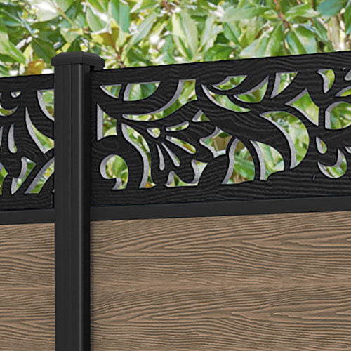 Classic Heritage Fence Panel - Teak - with our aluminium posts