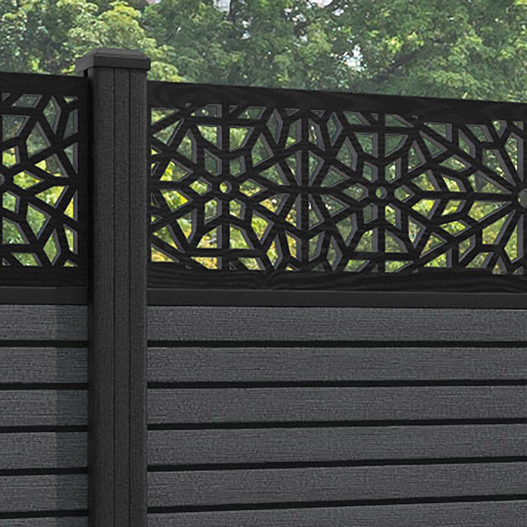 Hudson Alnara Fence Panel - Dark Grey - with our composite posts