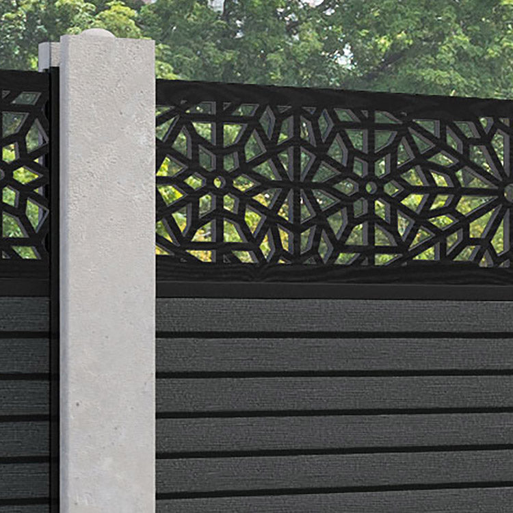 Hudson Alnara Fence Panel - Dark Grey - for existing concrete posts