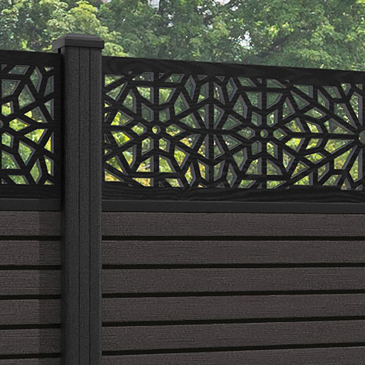 Hudson Alnara Fence Panel - Dark Oak - with our composite posts