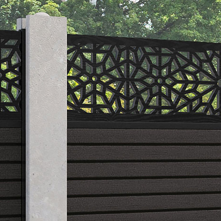 Hudson Alnara Fence Panel - Dark Oak - for existing concrete posts