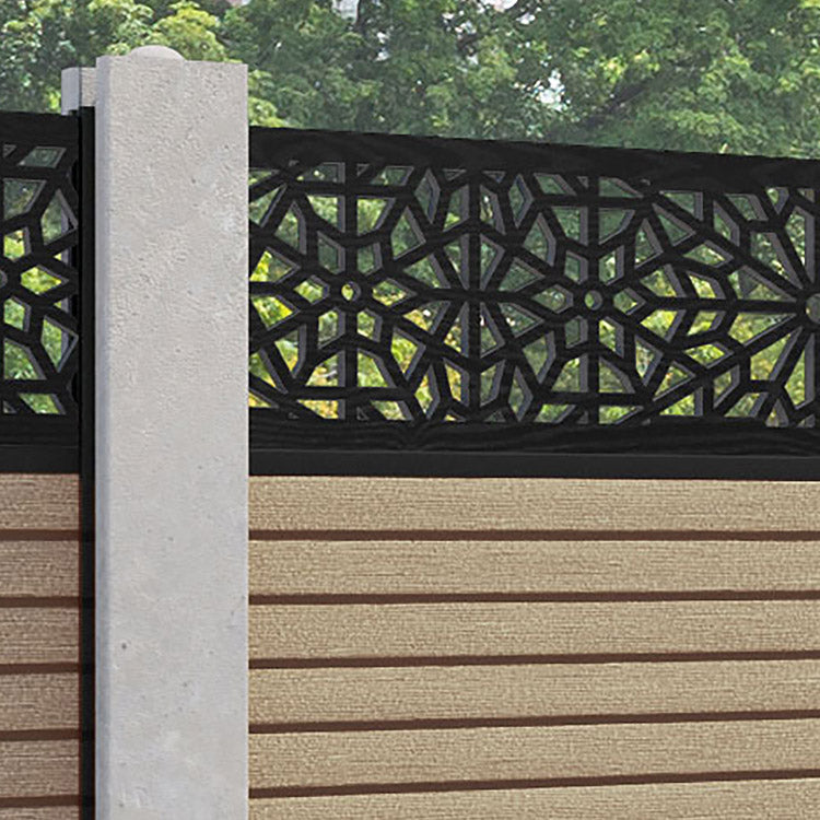 Hudson Alnara Fence Panel - Light Oak - for existing concrete posts