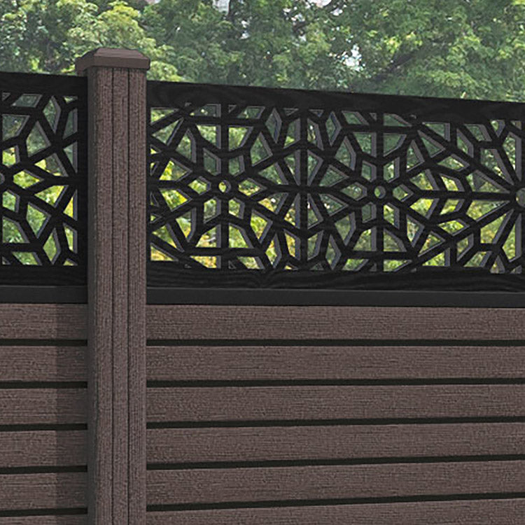 Hudson Alnara Fence Panel - Mid Brown - with our composite posts