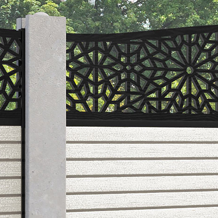 Hudson Alnara Curved Top Fence Panel - Light Stone - for existing concrete posts