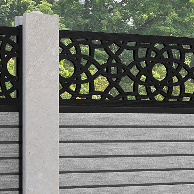 Hudson Ambar Fence Panel - Light Grey - for existing concrete posts