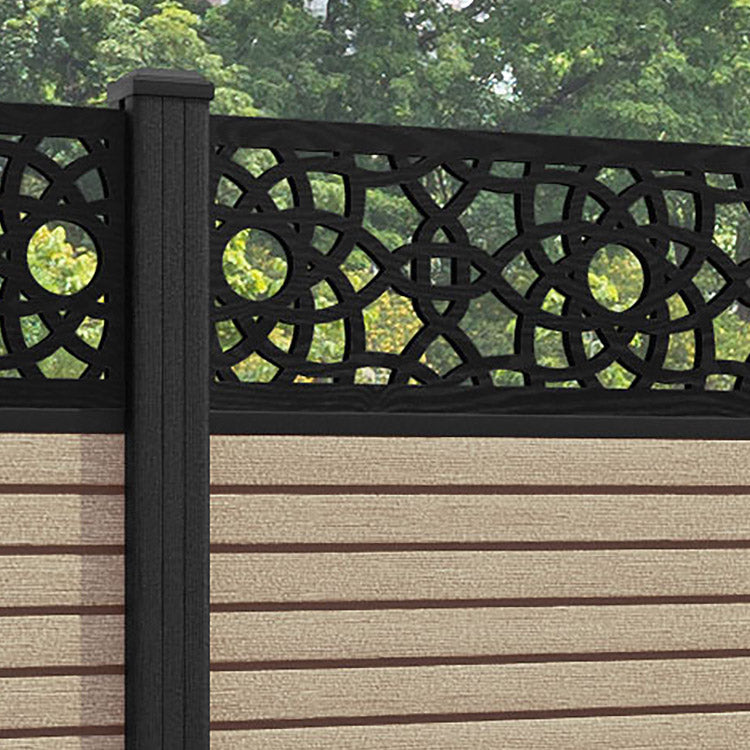 Hudson Ambar Fence Panel - Light Oak - with our composite posts