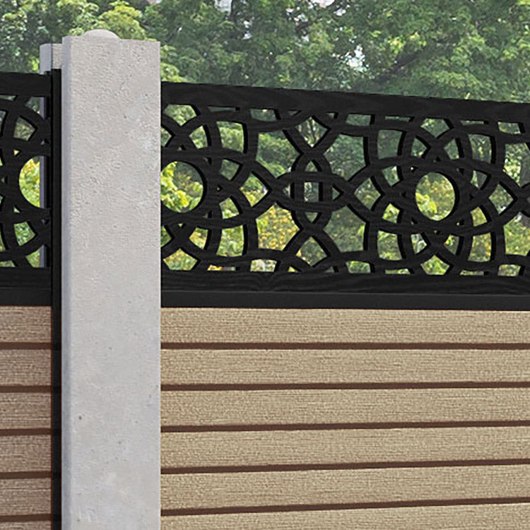 Hudson Ambar Fence Panel - Light Oak - for existing concrete posts