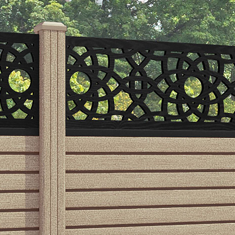Hudson Ambar Fence Panel - Light Oak - with our composite posts
