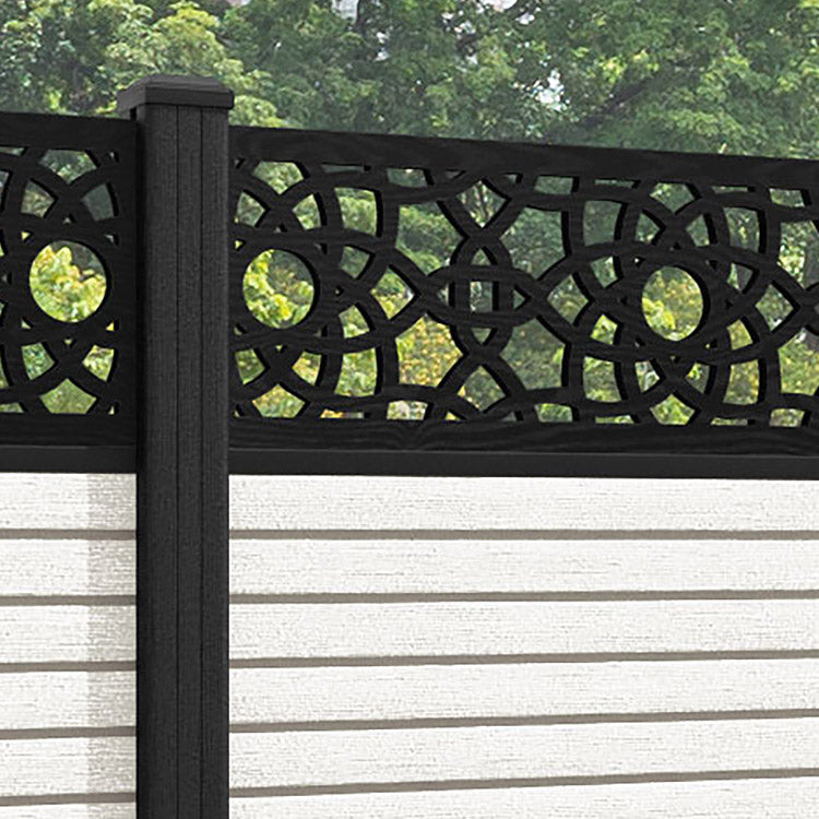 Hudson Ambar Fence Panel - Light Stone - with our composite posts