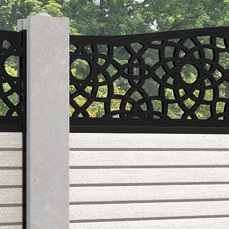 Hudson Ambar Curved Top Fence Panel - Light Stone - for existing concrete posts