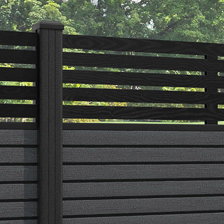 Hudson Aspen Fence Panel - Dark Grey - with our composite posts