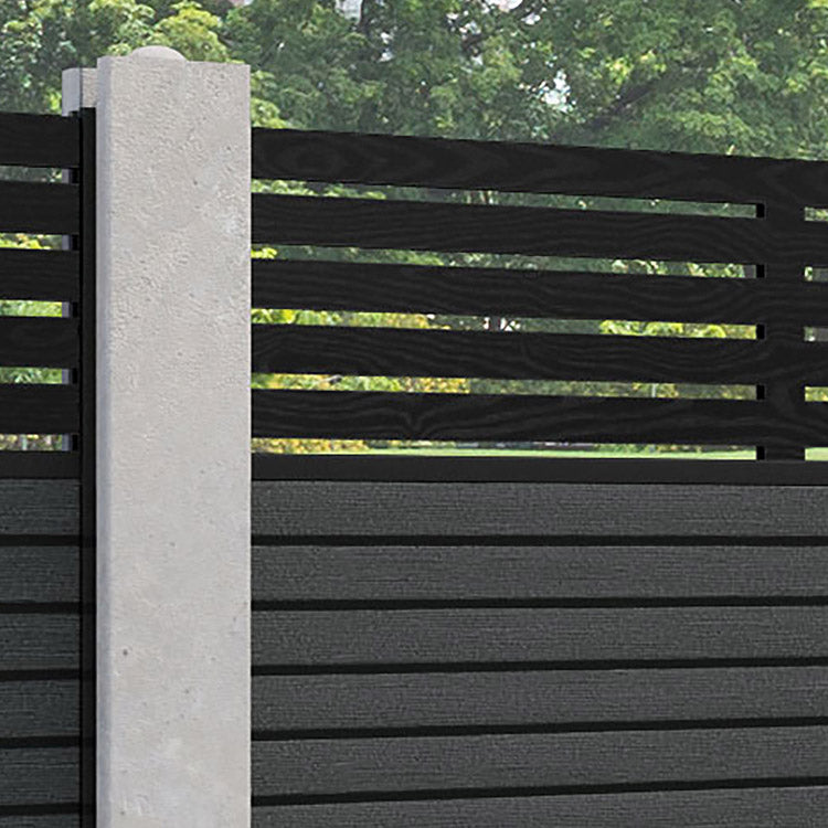Hudson Aspen Fence Panel - Dark Grey - for existing concrete posts