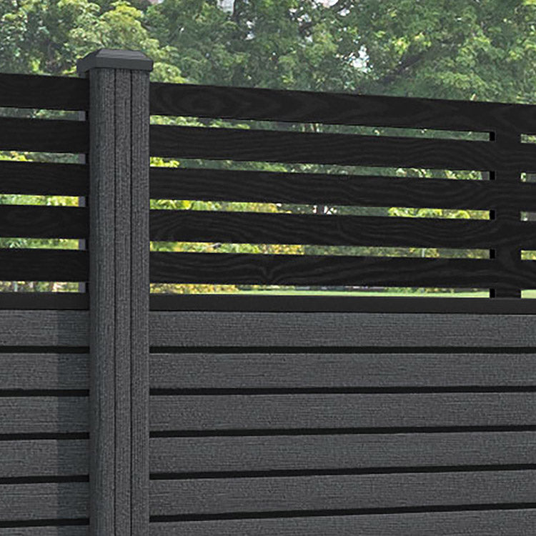Hudson Aspen Fence Panel - Dark Grey - with our composite posts