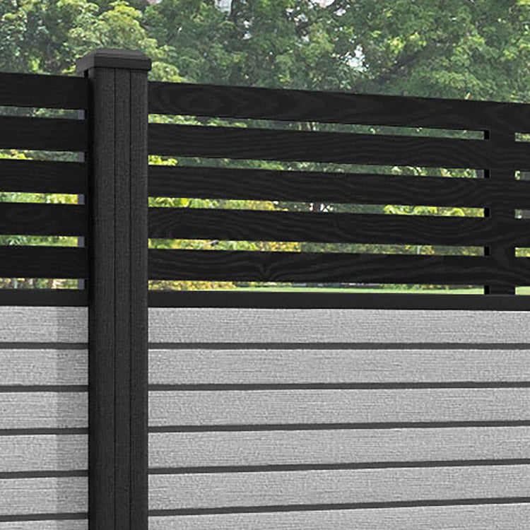 Hudson Aspen Fence Panel - Light Grey - with our composite posts