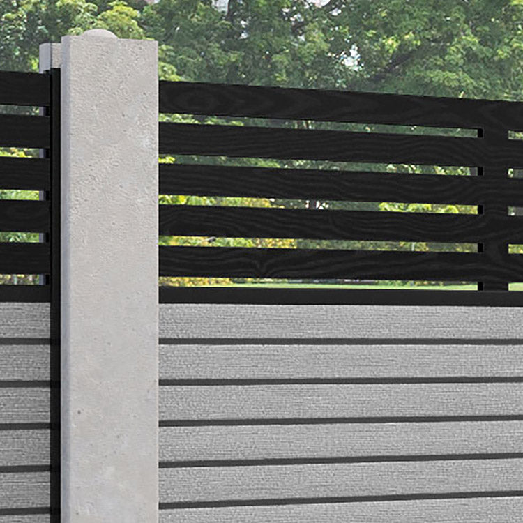 Hudson Aspen Fence Panel - Light Grey - for existing concrete posts