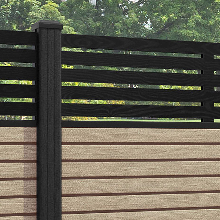 Hudson Aspen Fence Panel - Light Oak - with our composite posts