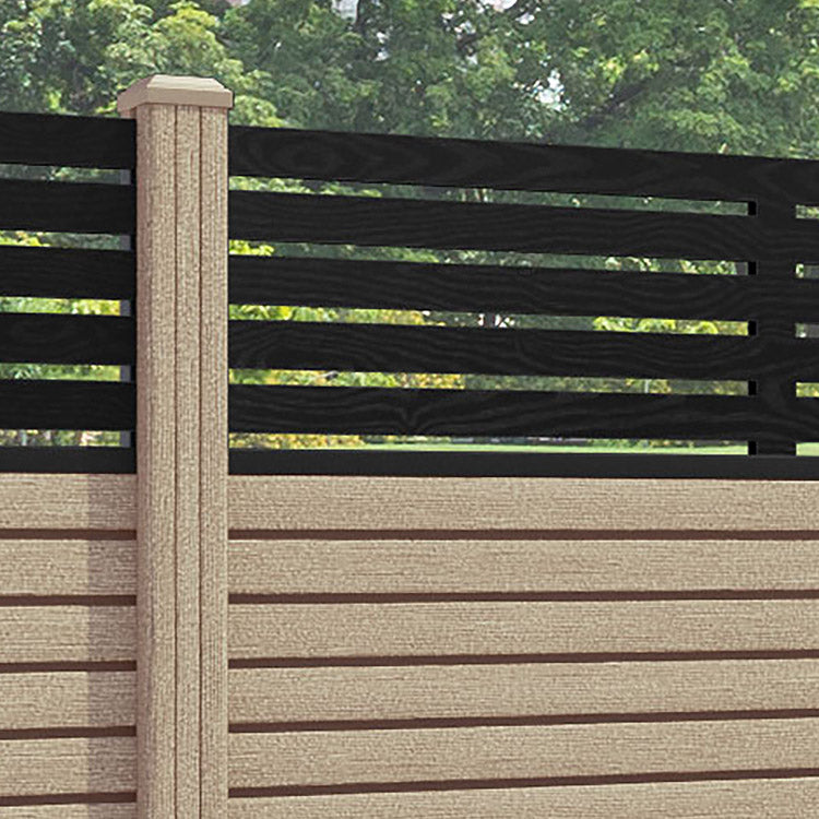 Hudson Aspen Fence Panel - Light Oak - with our composite posts