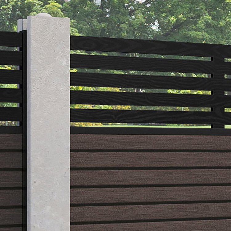 Hudson Aspen Fence Panel - Mid Brown - for existing concrete posts