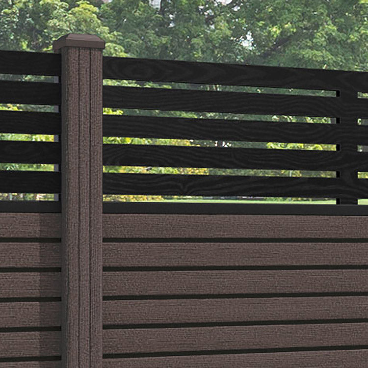 Hudson Aspen Fence Panel - Mid Brown - with our composite posts